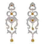 Citrine-Indian-Natcha-multiple-Stud-Yellow-92.5-Silver-Earring