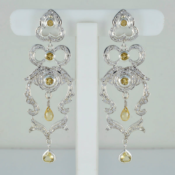 Citrine-Indian-Natcha-multiple-Stud-Yellow-92.5-Silver-Earring