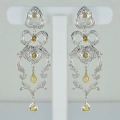 Citrine-Indian-Natcha-multiple-Stud-Yellow-92.5-Silver-Earring
