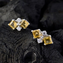 Citrine-African-Amanda-multiple-Stud-Yellow-Silver-Earring