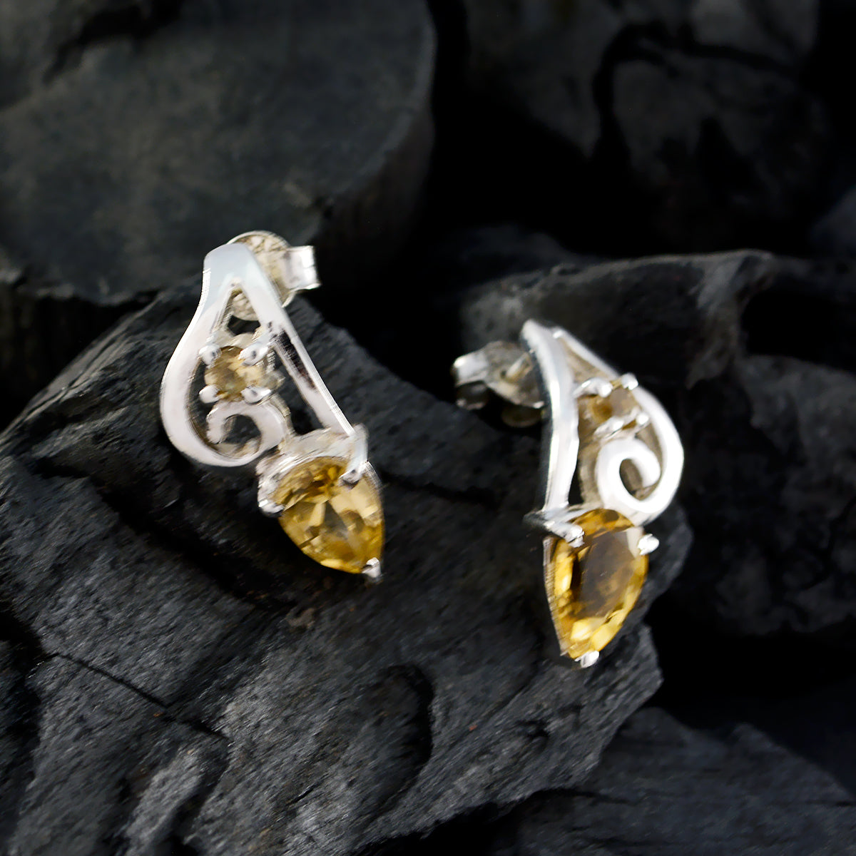 Citrine-Turkish-Camila-multiple-Stud-Yellow-925-Silver-Earring