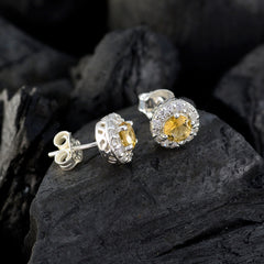 Citrine-Moroccan-Camilla-multiple-Stud-Yellow-925-Sterling-Silver-Earring