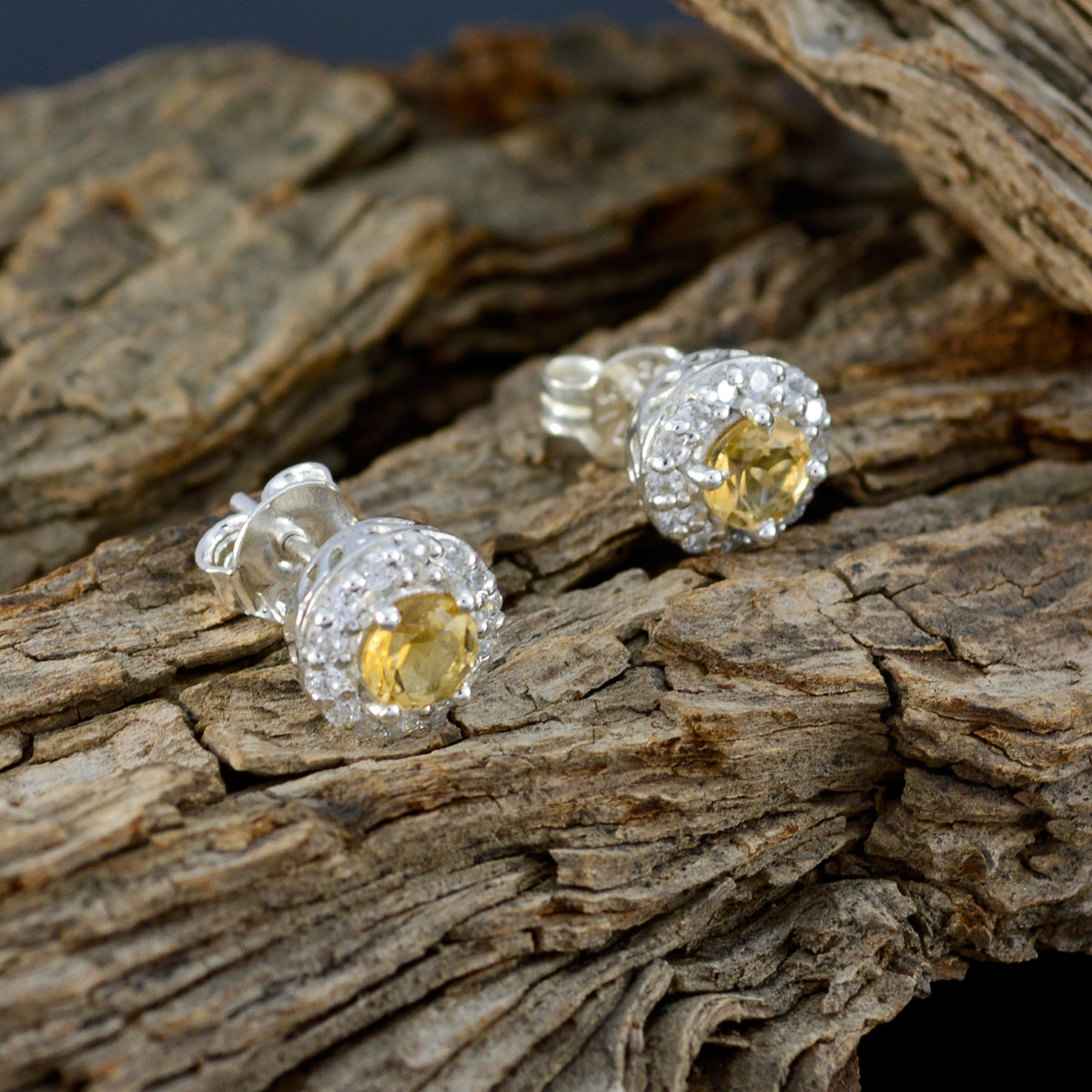 Citrine-Moroccan-Camilla-multiple-Stud-Yellow-925-Sterling-Silver-Earring