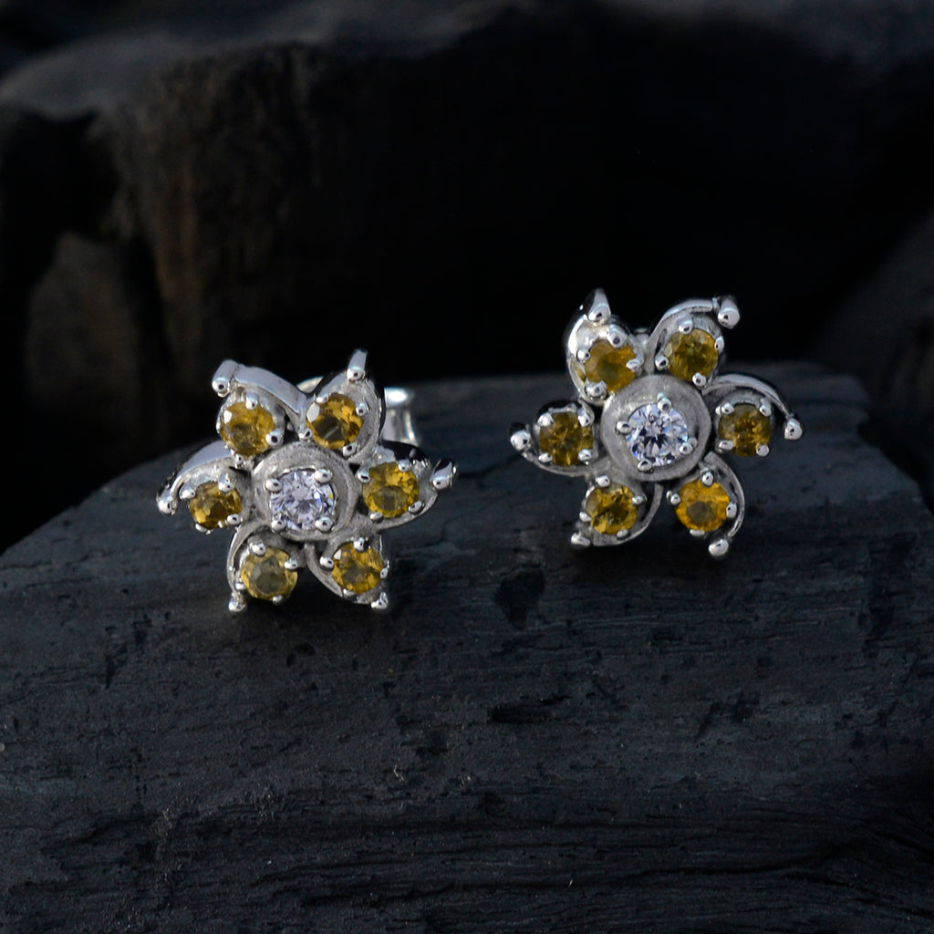 Citrine-Egyptian-Charlotte-multiple-Stud-Yellow-925-Sterling-Silver-Earring