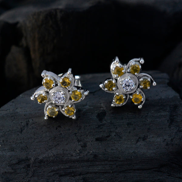 Citrine-Egyptian-Charlotte-multiple-Stud-Yellow-925-Sterling-Silver-Earring