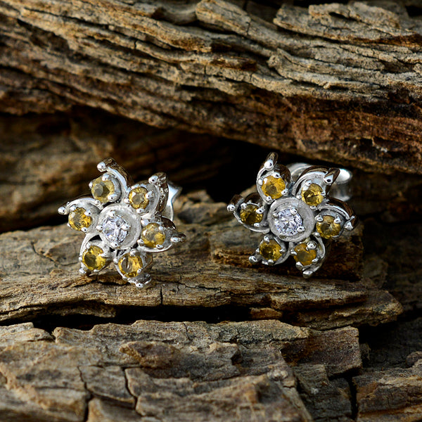 Citrine-Egyptian-Charlotte-multiple-Stud-Yellow-925-Sterling-Silver-Earring