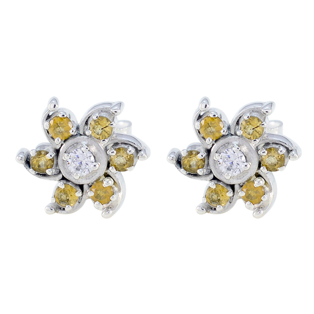 Citrine-Egyptian-Charlotte-multiple-Stud-Yellow-925-Sterling-Silver-Earring