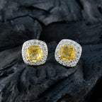 Citrine-German-Sara-multiple-Stud-Yellow-Silver-Earring