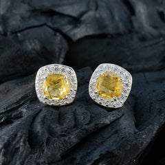 Citrine-German-Sara-multiple-Stud-Yellow-Silver-Earring