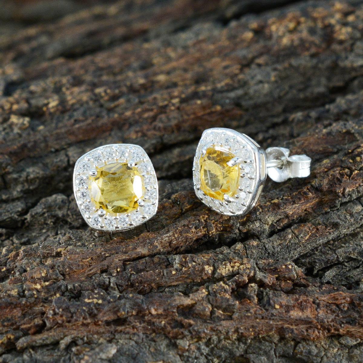 Citrine-German-Sara-multiple-Stud-Yellow-Silver-Earring
