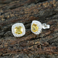 Citrine-German-Sara-multiple-Stud-Yellow-Silver-Earring