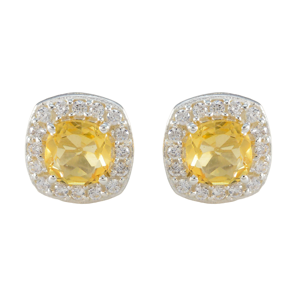 Citrine-German-Sara-multiple-Stud-Yellow-Silver-Earring