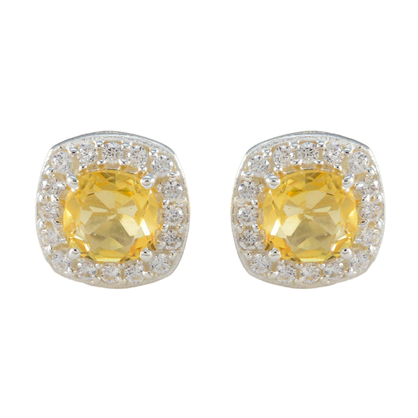 Citrine-German-Sara-multiple-Stud-Yellow-Silver-Earring