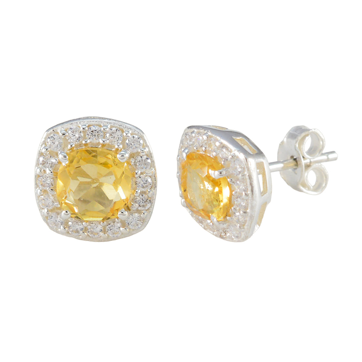 Citrine-German-Sara-multiple-Stud-Yellow-Silver-Earring
