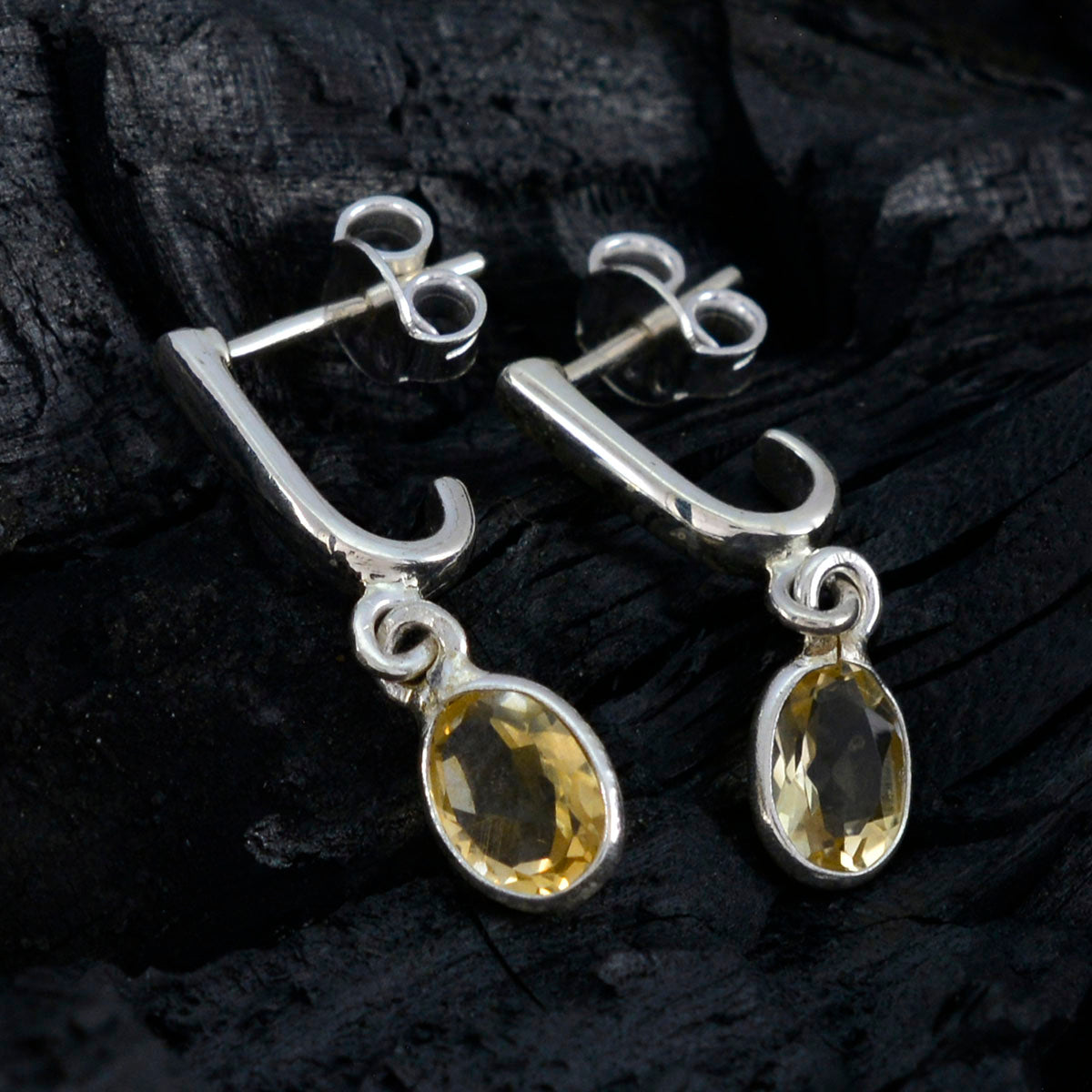 Citrine-Japanese-Clara-multiple-Stud-Yellow-925-Sterling-Silver-Earring