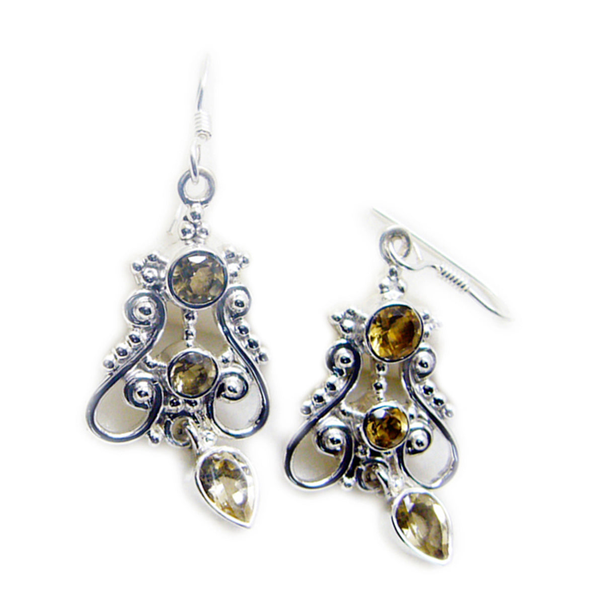 Citrine-Spanish-Savannah-multiple-Dangle-Yellow-Sterling-Silver-Earring Главное изображение товара