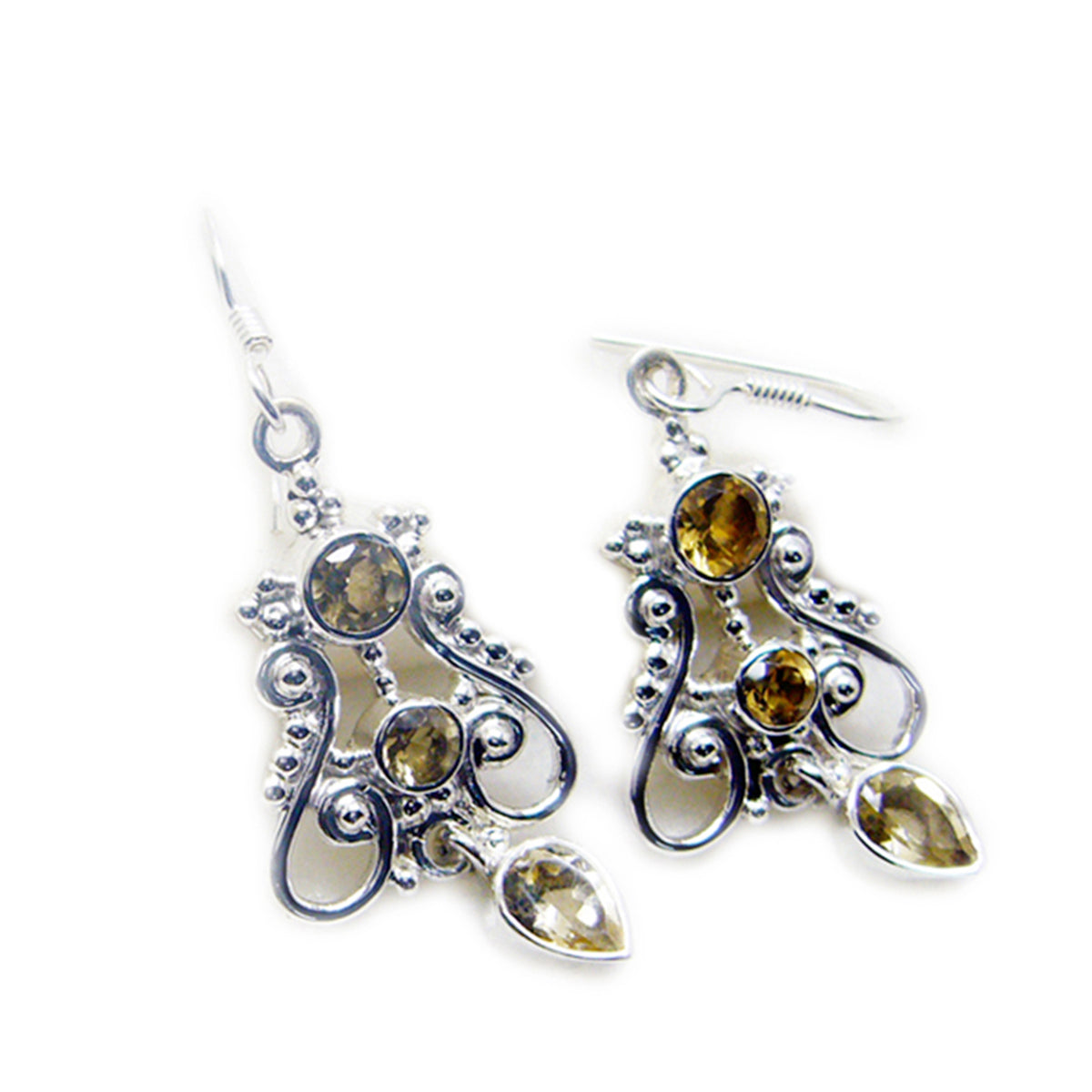 Citrine-Spanish-Savannah-multiple-Dangle-Yellow-Sterling-Silver-Earring