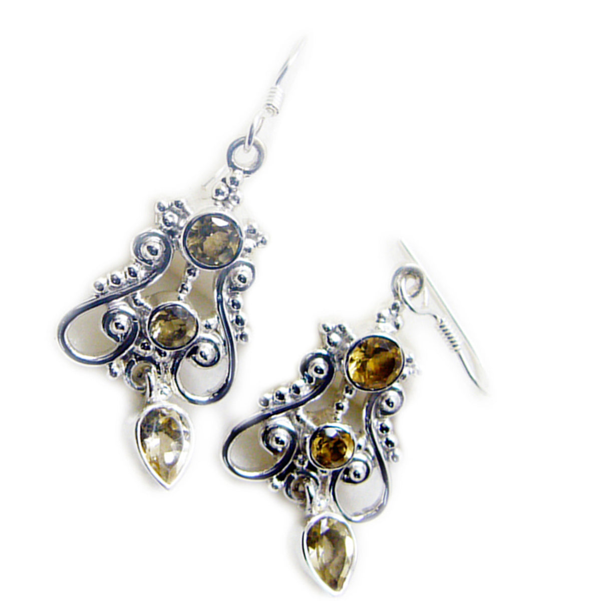 Citrine-Spanish-Savannah-multiple-Dangle-Yellow-Sterling-Silver-Earring