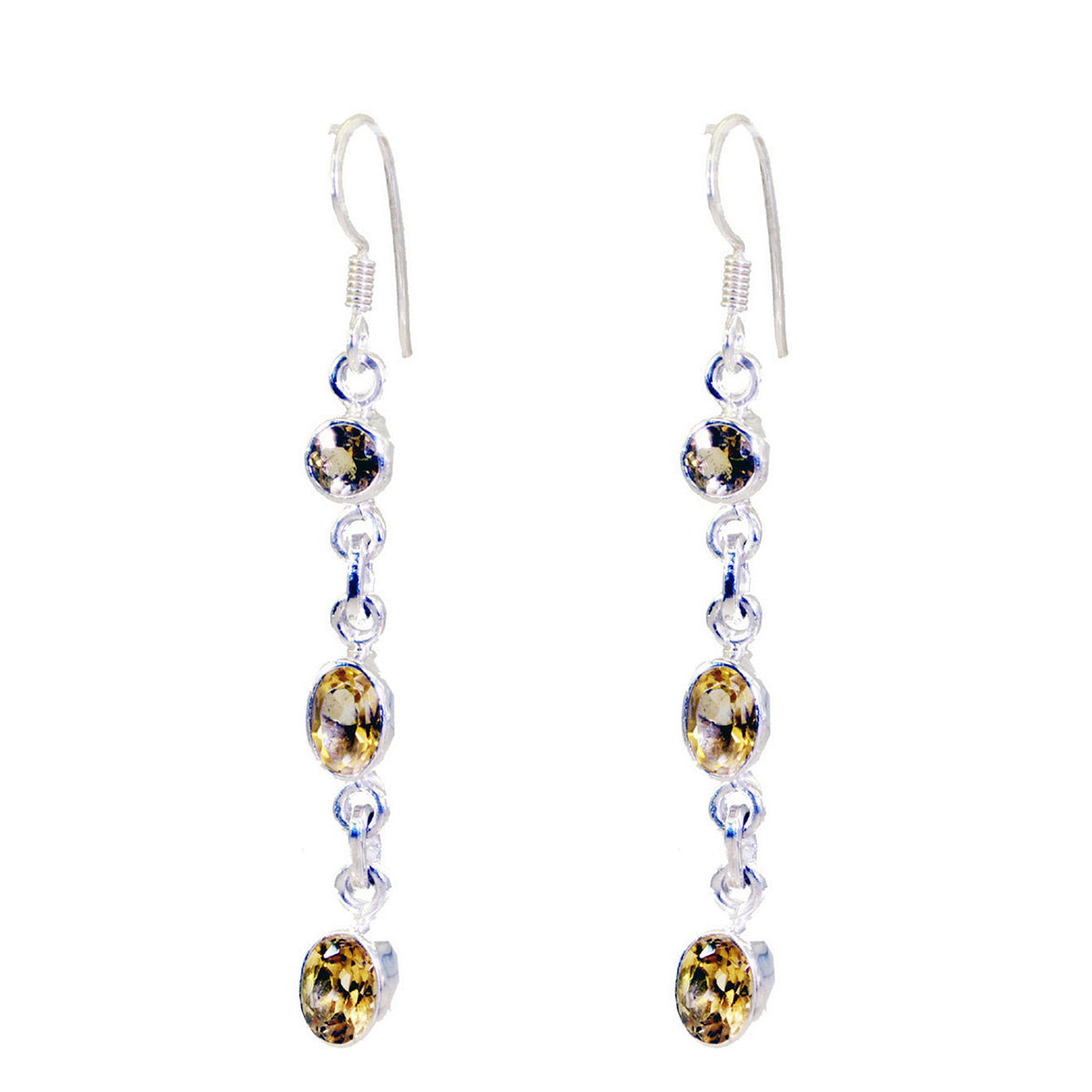 Citrine-Turkish-Eleanor-multiple-Dangle-Yellow-925-Silver-Earring Immagine principale del prodotto