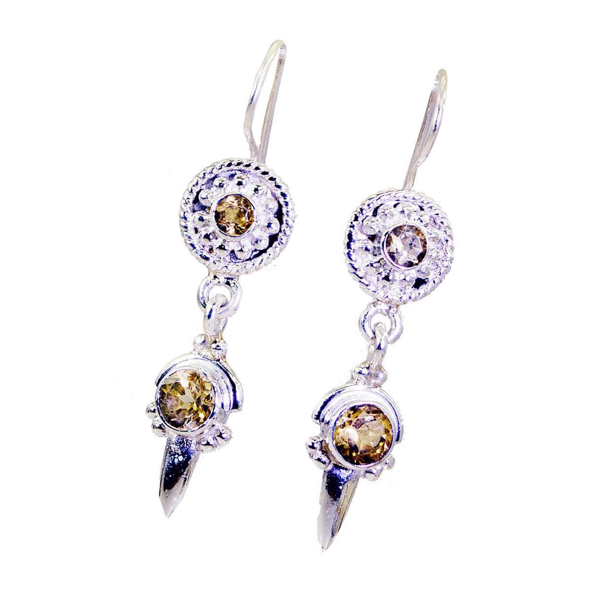 Citrine-Italian-Elena-multiple-Dangle-Yellow-Silver-Earring