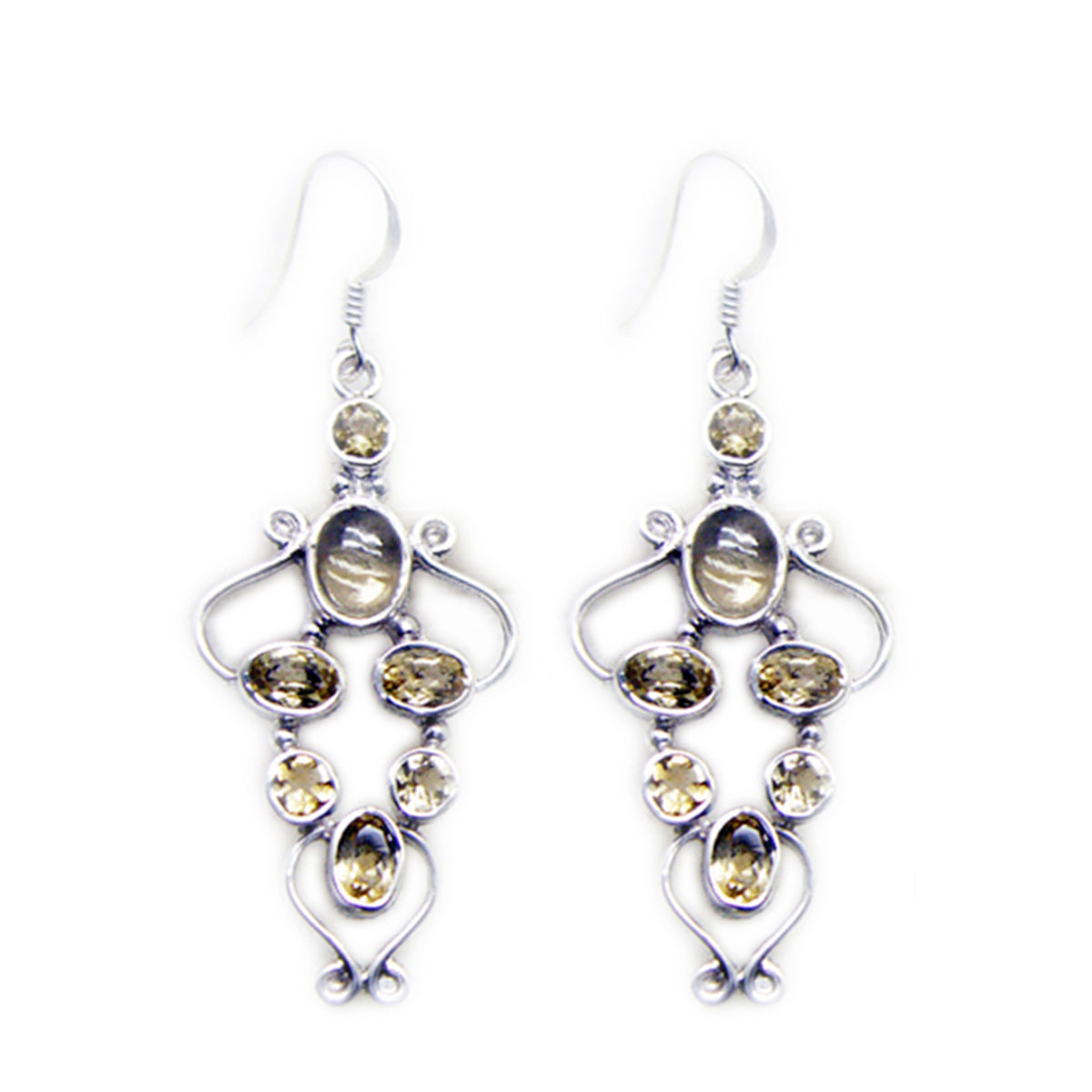Citrine-Japanese-Yasmin-multiple-Dangle-Yellow-925-Silver-Earring