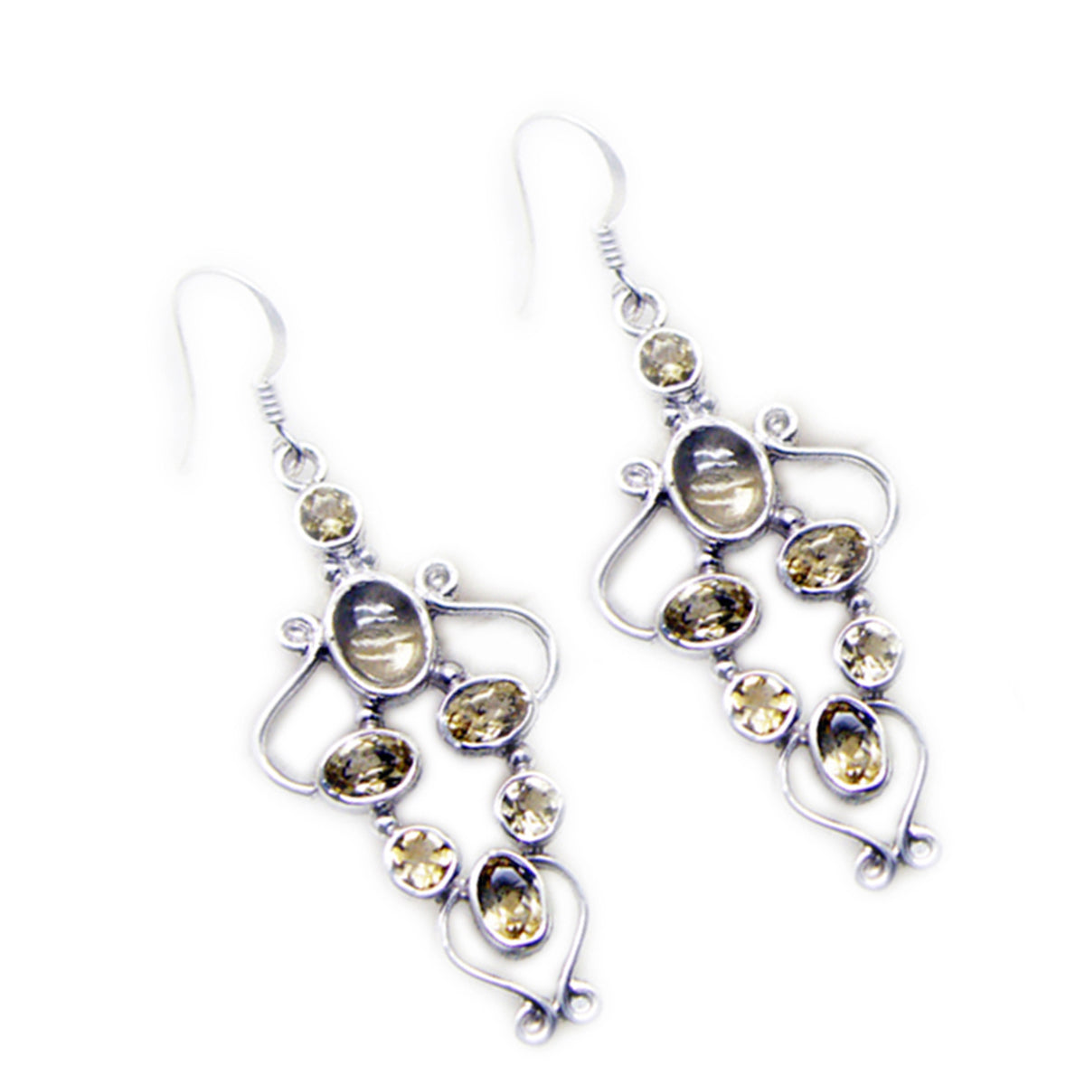 Citrine-Japanese-Yasmin-multiple-Dangle-Yellow-925-Silver-Earring