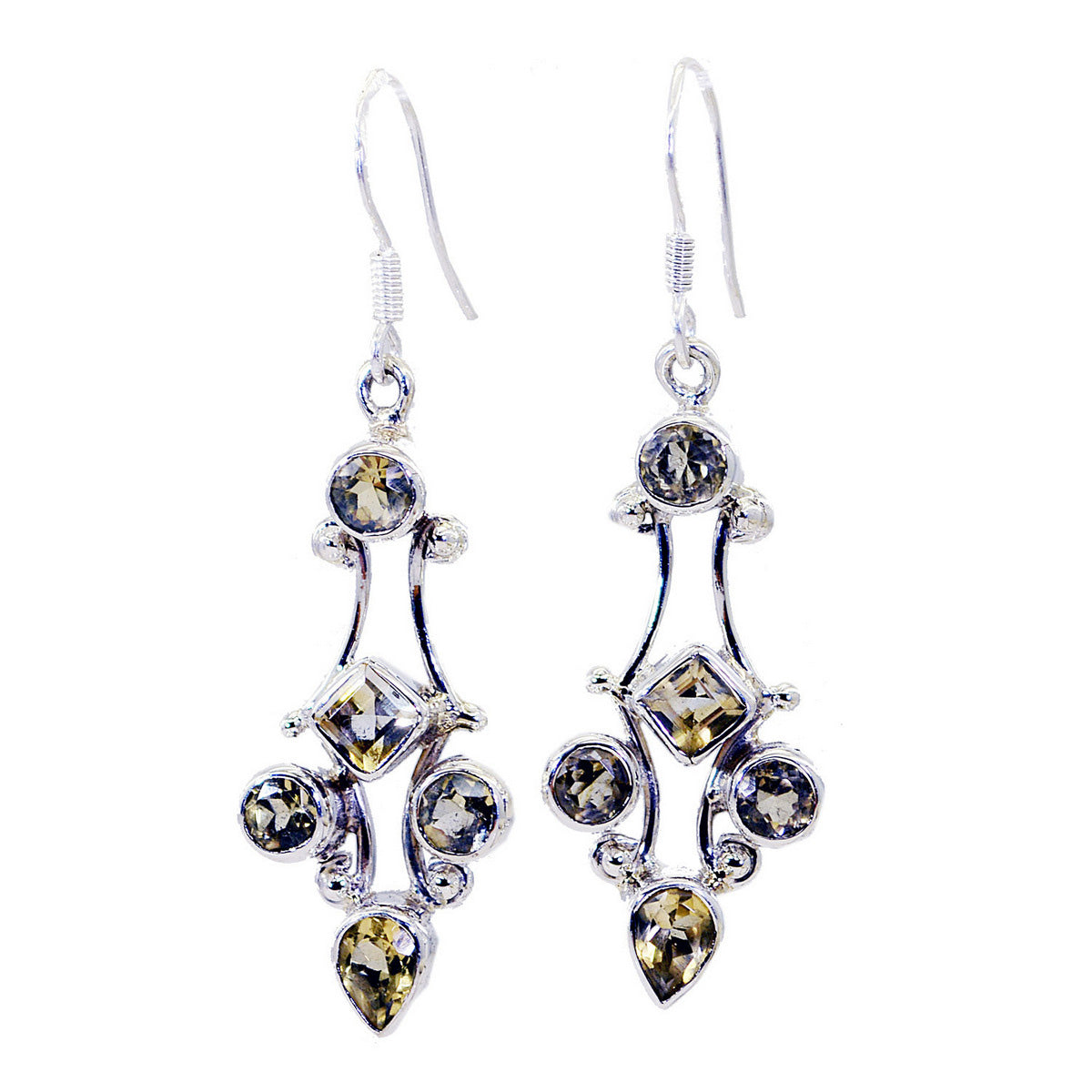 Citrine-Italian-Zoe-multiple-Dangle-Yellow-925-Silver-Earring