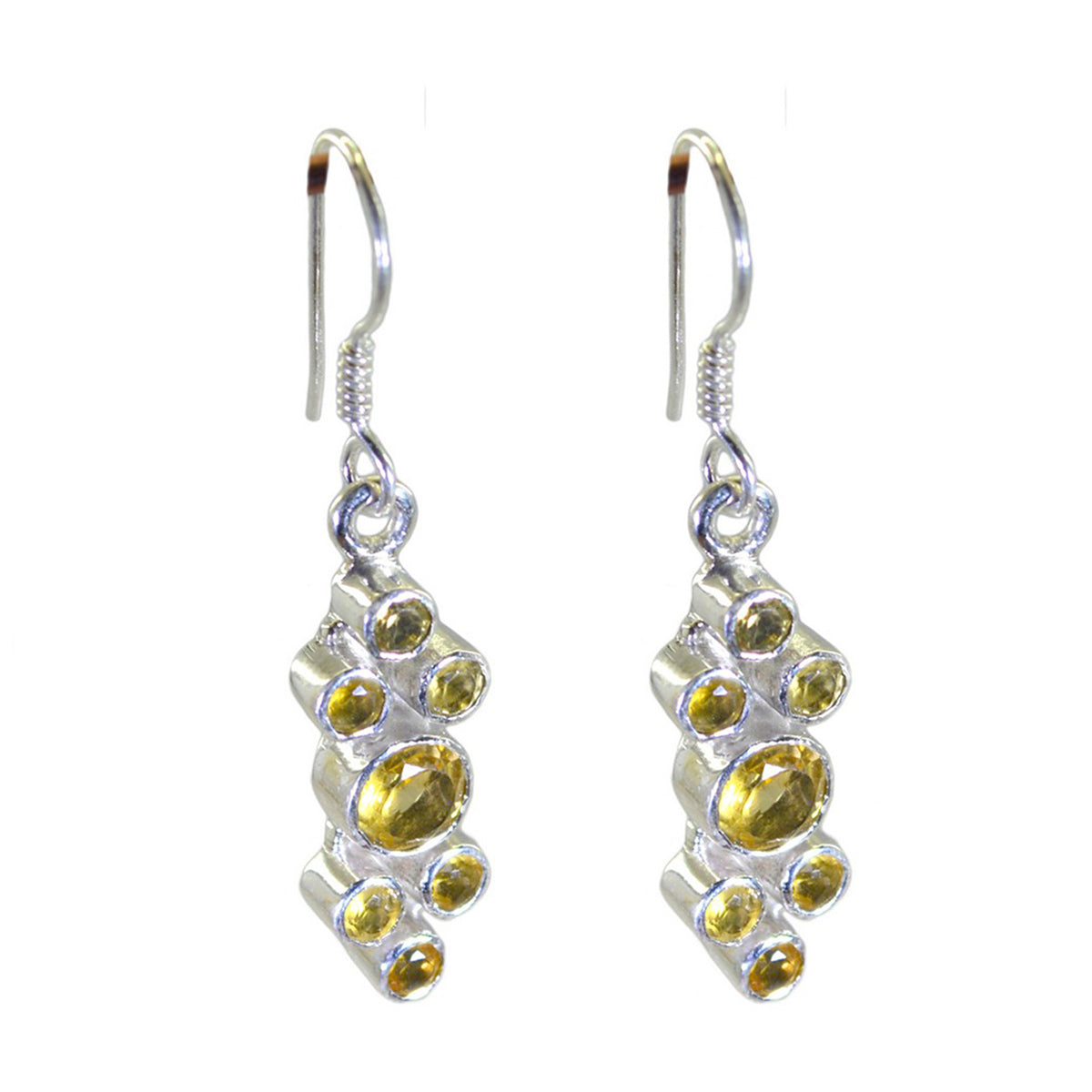 Citrine-Australian-Ellie-multiple-Dangle-Yellow-Silver-Earring