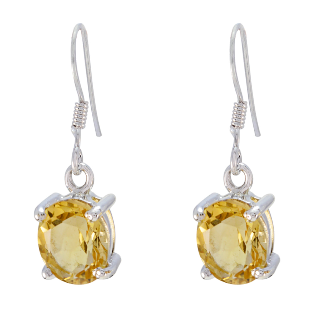 Citrine-German-Eva-multiple-Dangle-Yellow-92.5-Silver-Earring Image principale du produit