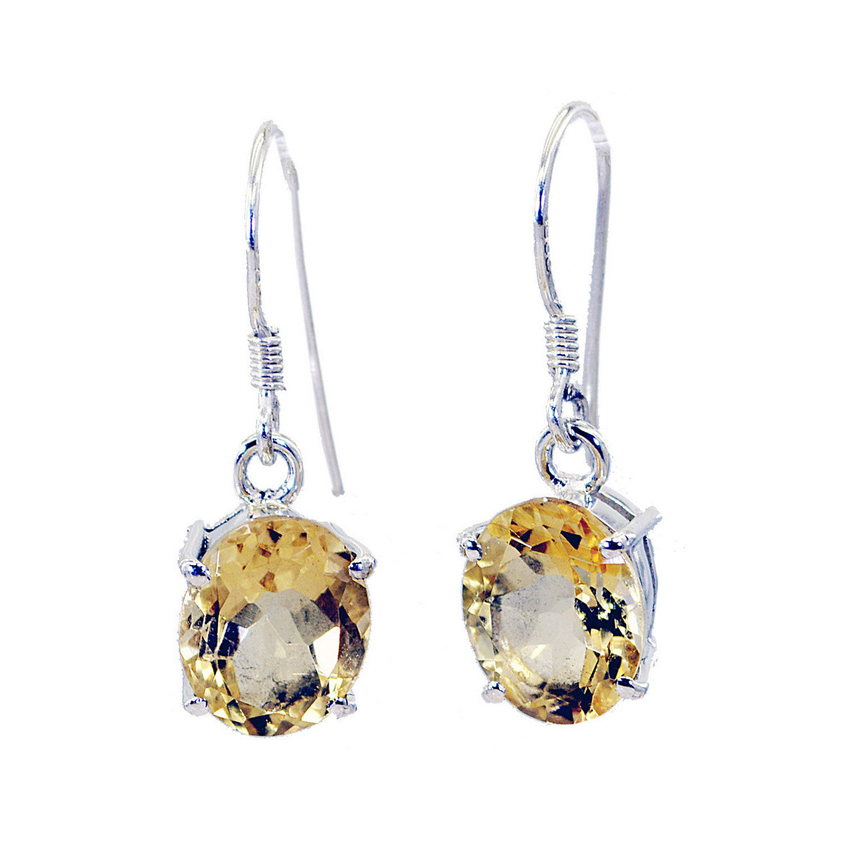 Boucles d'oreilles pendantes multiples Eva en argent 92,5 jaune avec citrine allemande Image secondaire du produit