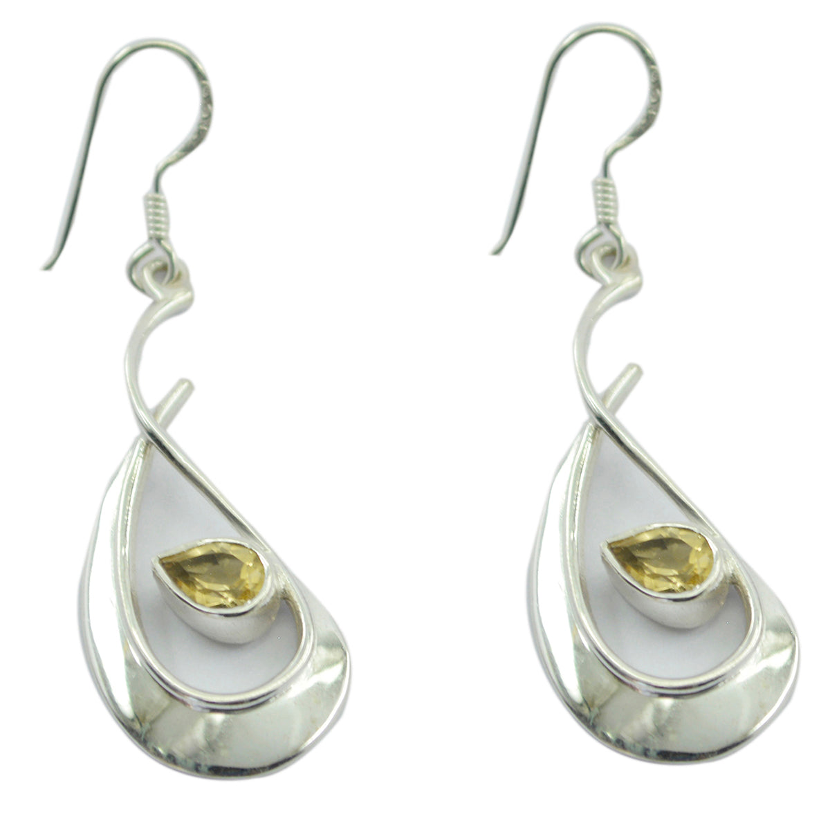 Citrin African Eleanor Solitaire Ohrhänger aus gelbem Sterlingsilber Zweitbild