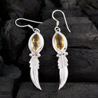 Citrine-Moroccan-Genesis-Solitaire-Dangle-Yellow-Silver-Earring