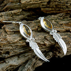Citrine-Moroccan-Genesis-Solitaire-Dangle-Yellow-Silver-Earring