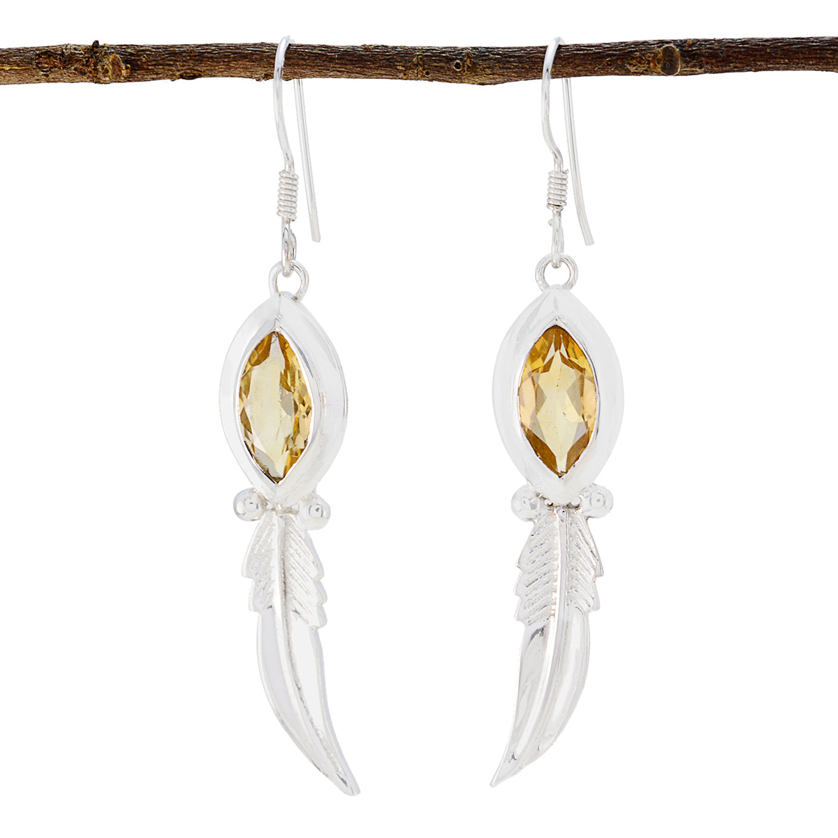Citrine-Moroccan-Genesis-Solitaire-Dangle-Yellow-Silver-Earring