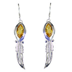 Citrine-Moroccan-Genesis-Solitaire-Dangle-Yellow-Silver-Earring