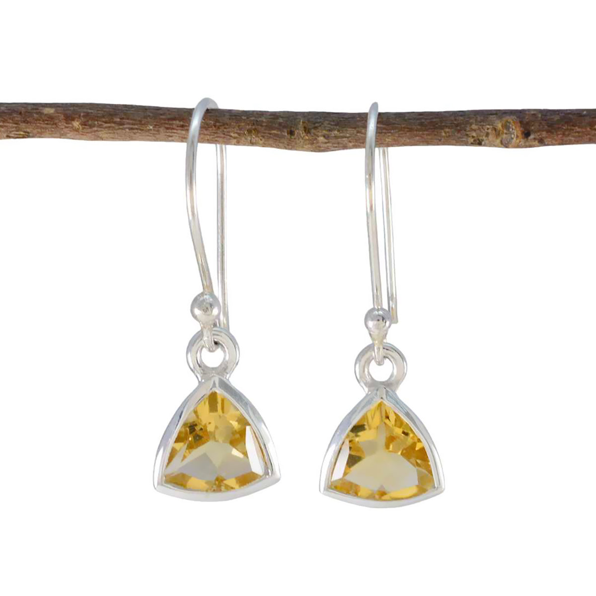 Citrine-Moroccan-Audrey-Solitaire-Dangle-Yellow-Sterling-Silver-Earring Imagen principal del producto