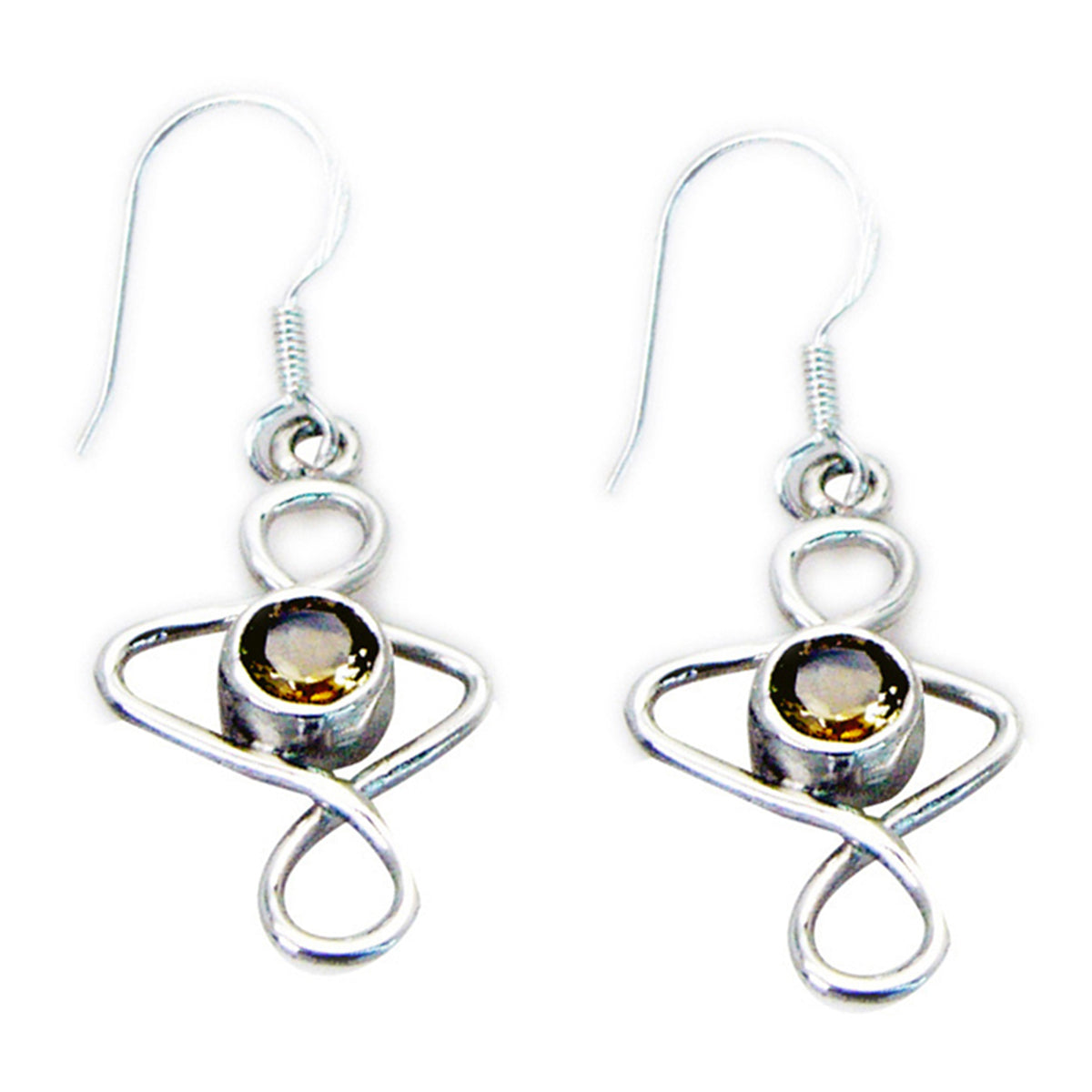 Citrine-Korean-Greta-Solitaire-Dangle-Yellow-Silver-Earring