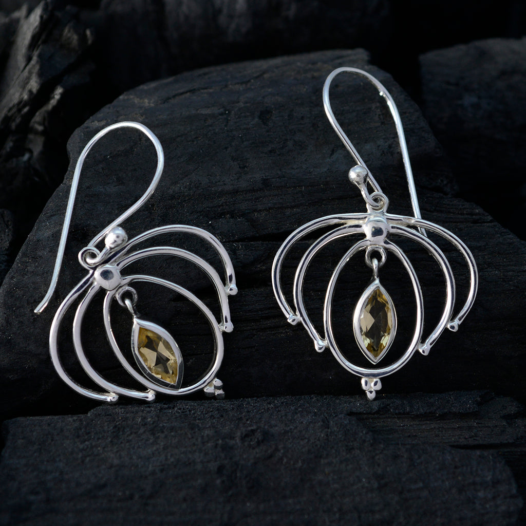 Citrine-Latin-American-Grace-Solitaire-Dangle-Yellow-925-Silver-Earring