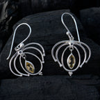 Citrine-Latin-American-Grace-Solitaire-Dangle-Yellow-925-Silver-Earring