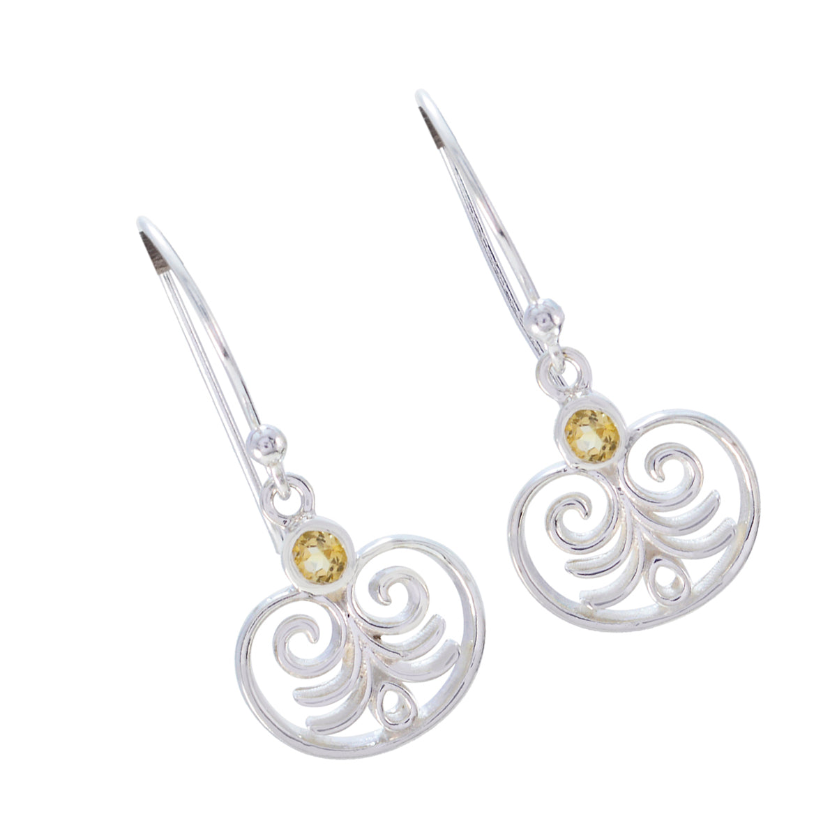 Citrine-Turkish-Hannah-Solitaire-Dangle-Yellow-Sterling-Silver-Earring