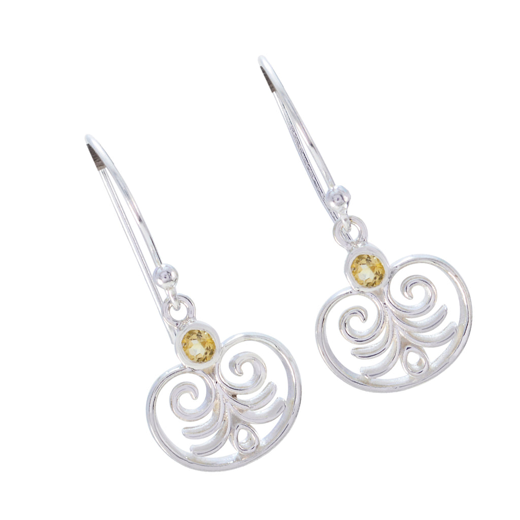 Citrine-Turkish-Hannah-Solitaire-Dangle-Yellow-Sterling-Silver-Earring