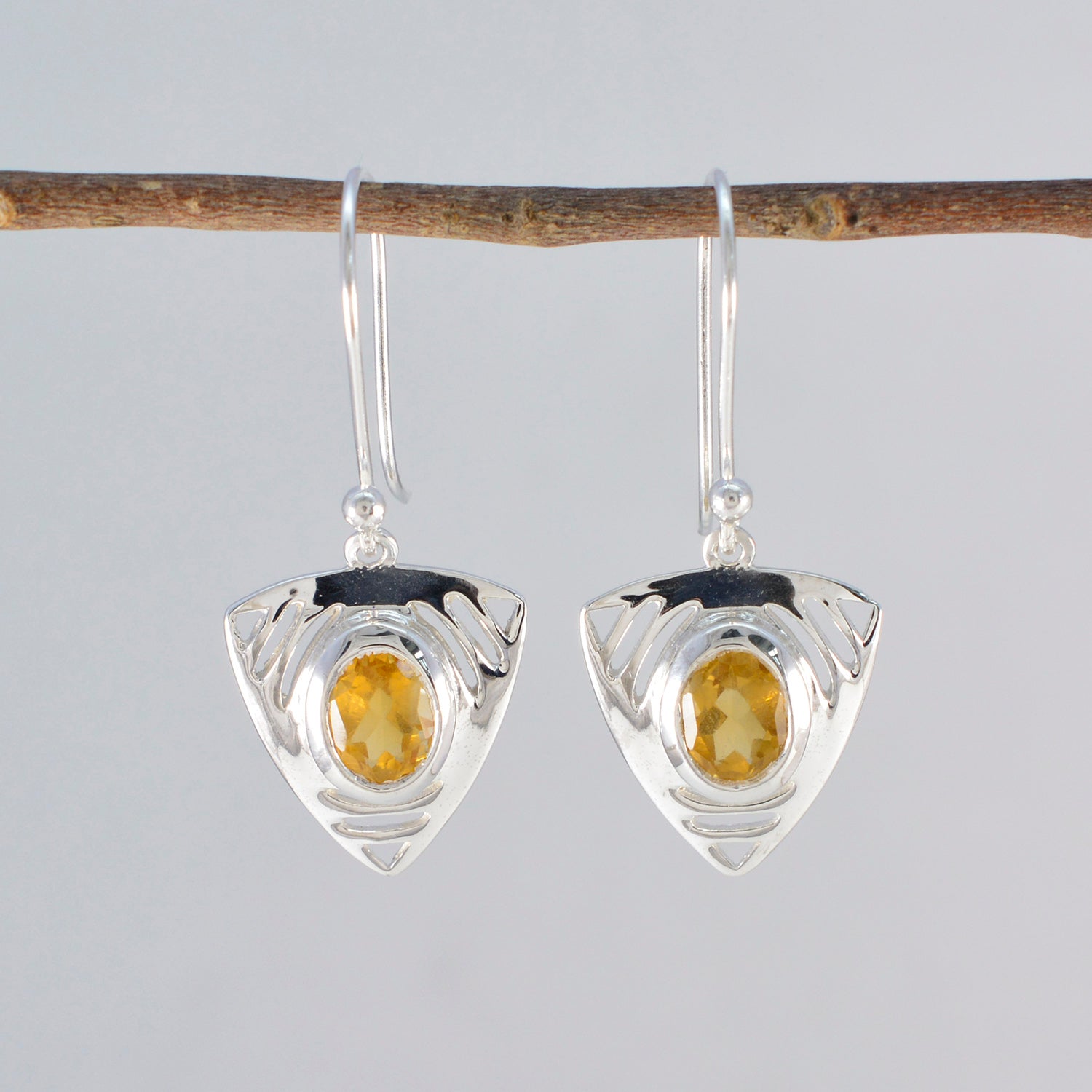 Citrine-Middle-Eastern-Hazel-Solitaire-Dangle-Yellow-Sterling-Silver-Earring
