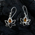 Citrine-African-Min-seo-Solitaire-Dangle-Yellow-Sterling-Silver-Earring