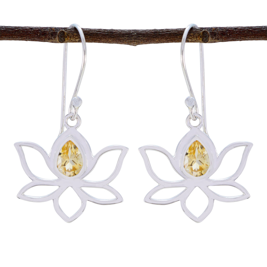 Citrine-African-Min-seo-Solitaire-Dangle-Yellow-Sterling-Silver-Earring