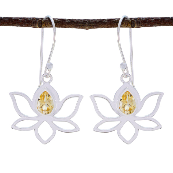 Citrine-African-Min-seo-Solitaire-Dangle-Yellow-Sterling-Silver-Earring