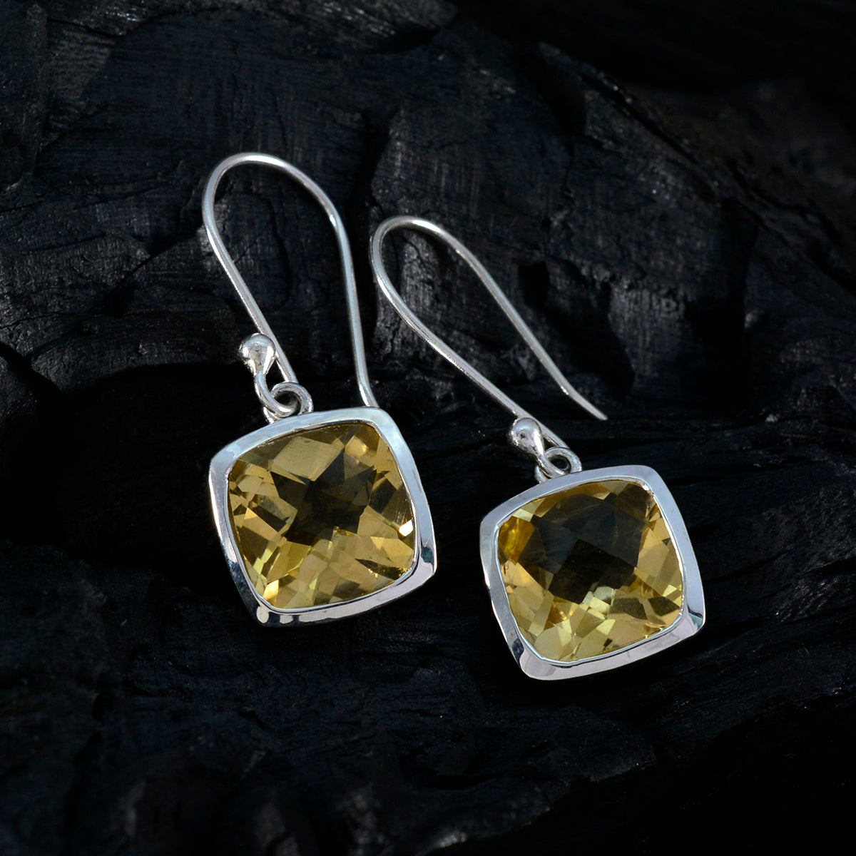Citrine-Spanish-Inès-Solitaire-Dangle-Yellow-Silver-Earring
