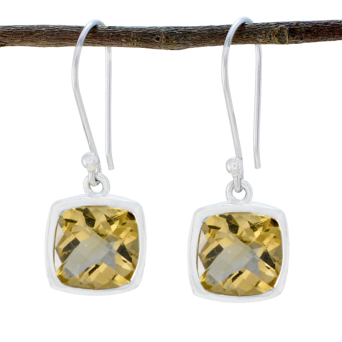 Citrine-Spanish-Inès-Solitaire-Dangle-Yellow-Silver-Earring