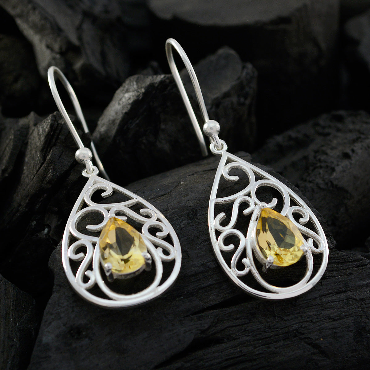 Citrine-German-Isabelle-Solitaire-Dangle-Yellow-925-Silver-Earring