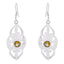 Citrine-German-Kennedy-Solitaire-Dangle-Yellow-Silver-Earring