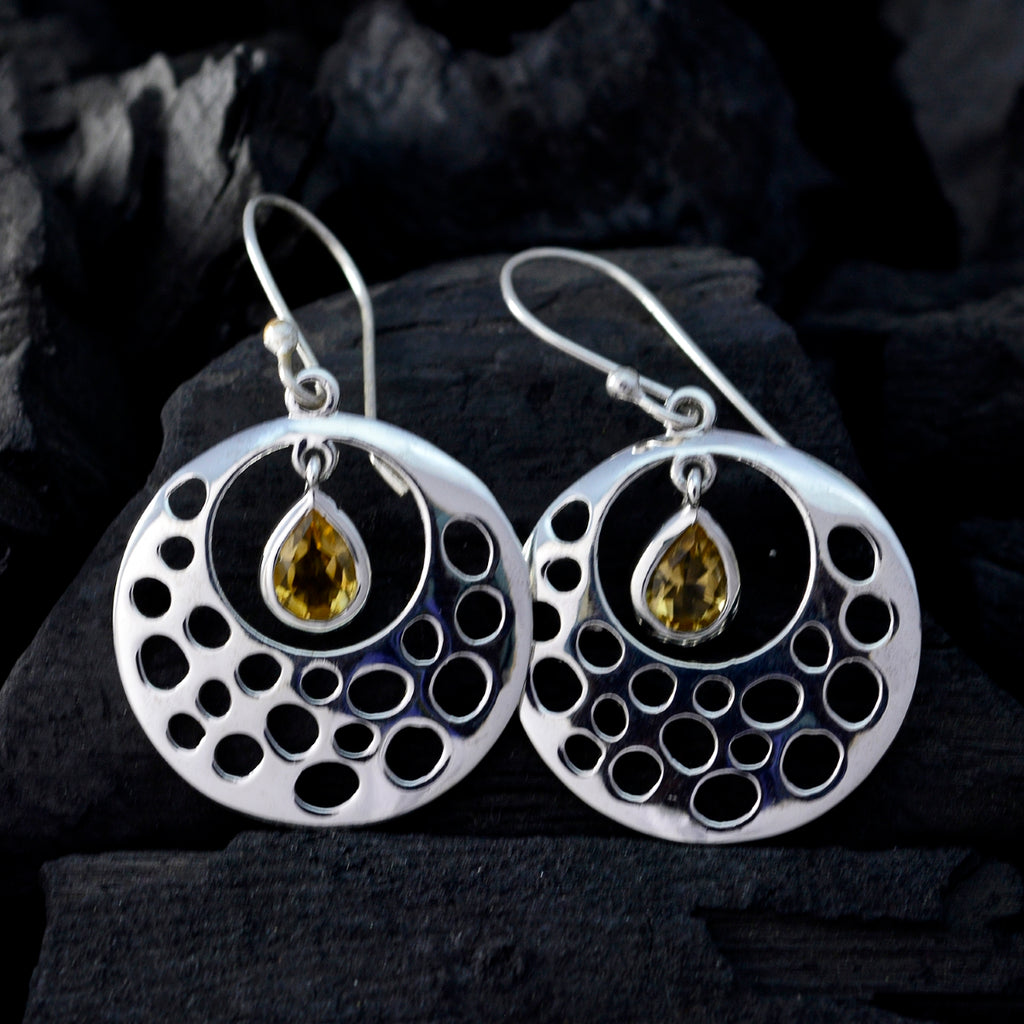 Citrine-Russian-Ivy-Solitaire-Dangle-Yellow-Silver-Earring